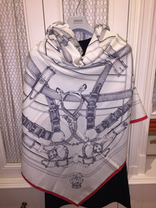 Hermes Cashmere/Silk Shawl “Cavalcadour” 140