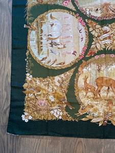 Cashmere/Silk HERMES shawl “Les quatre saison” by Robert Dallet.