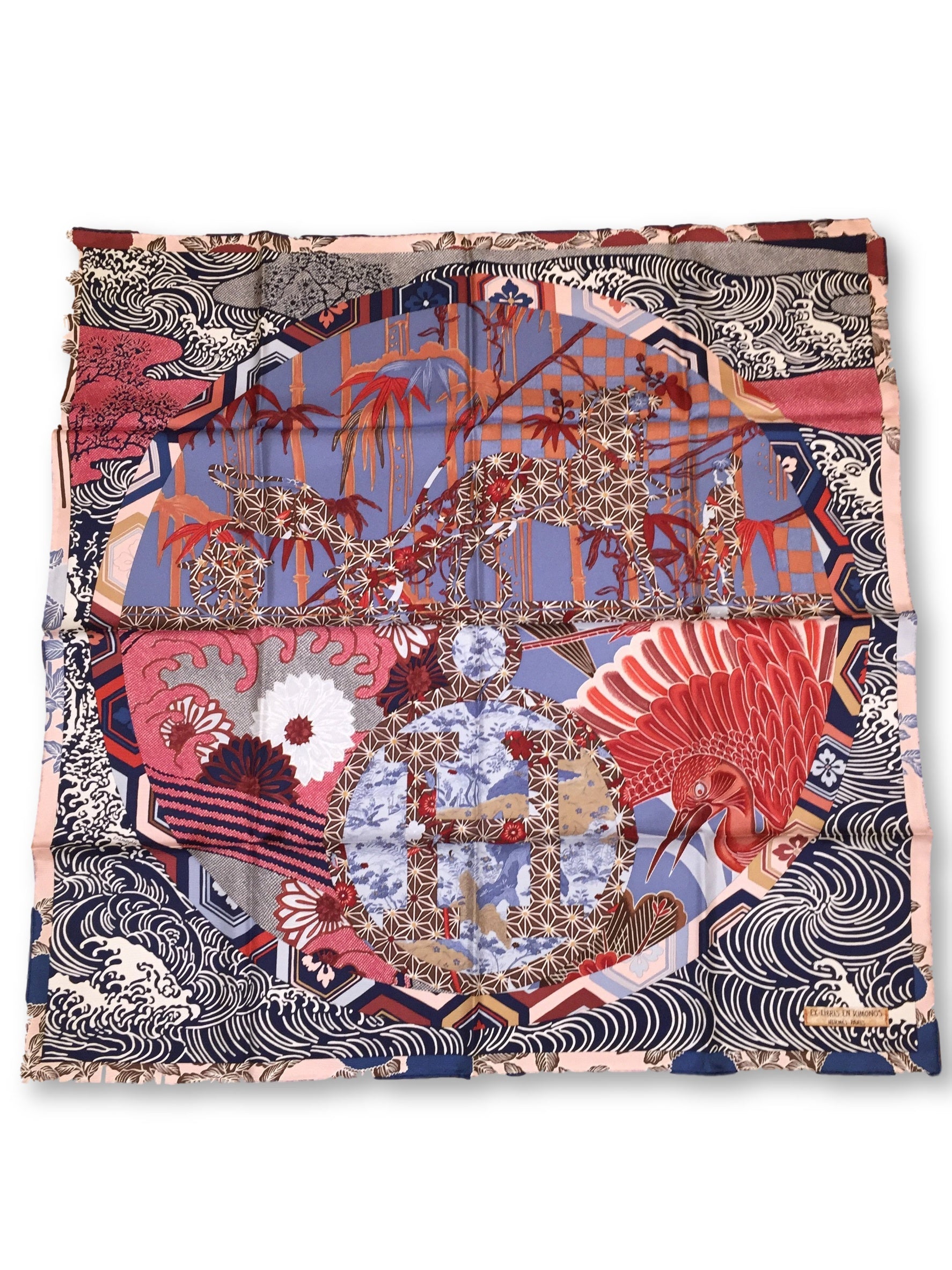 Hermes Silk Scarf “Ex Libris En Kimonos