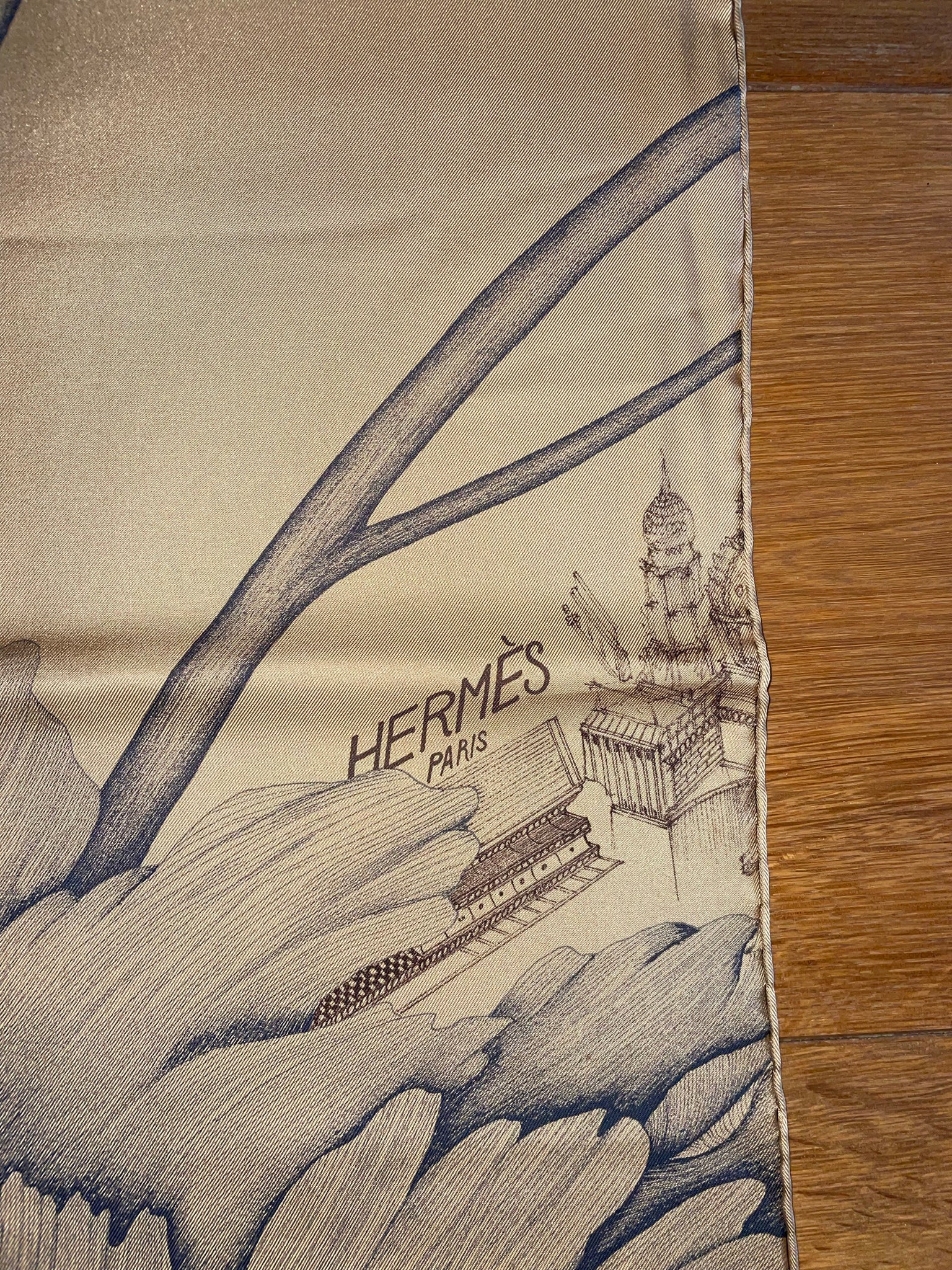 Beige Hermes Ombrelles et Parapluies Silk Scarf Scarves – Designer