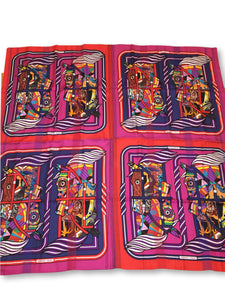 Precious Hermes Embroidered Cashmere/Silk Shawl “Khanta Double Sens” 140